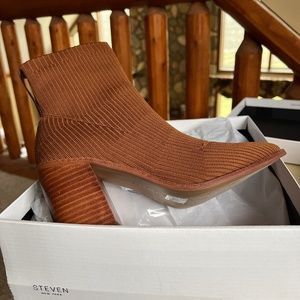 Steven Nichol Cognac sock bootie  9